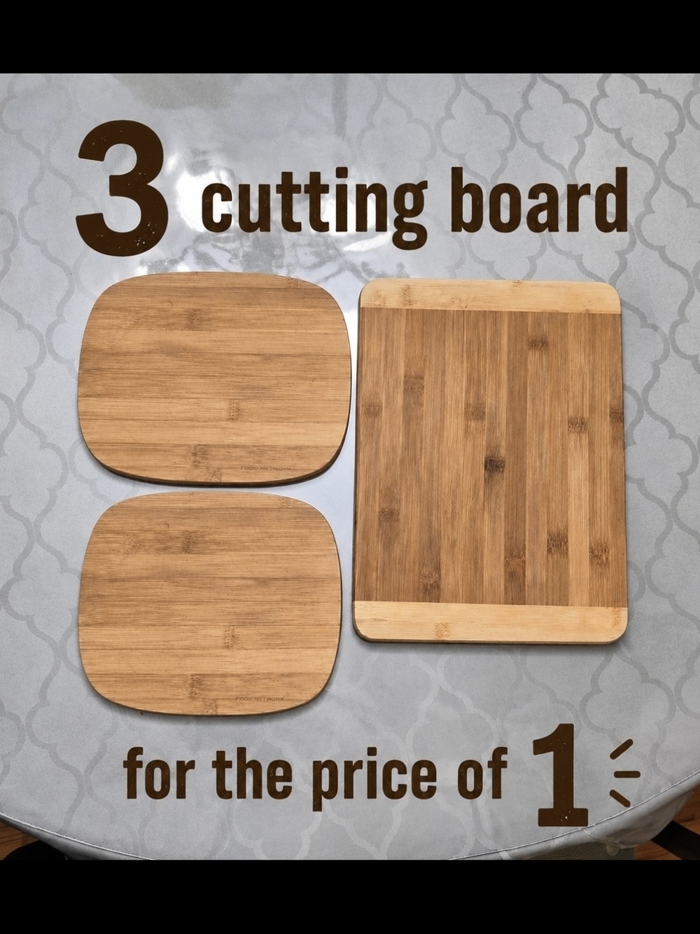 Food Network Bamboo Cutting Boards Set - Natural Brown